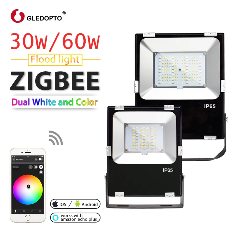 ZIGBEE Smart LED 30 Вт Светодиодный прожектор светильник 60 RGB + CCT открытый IP65