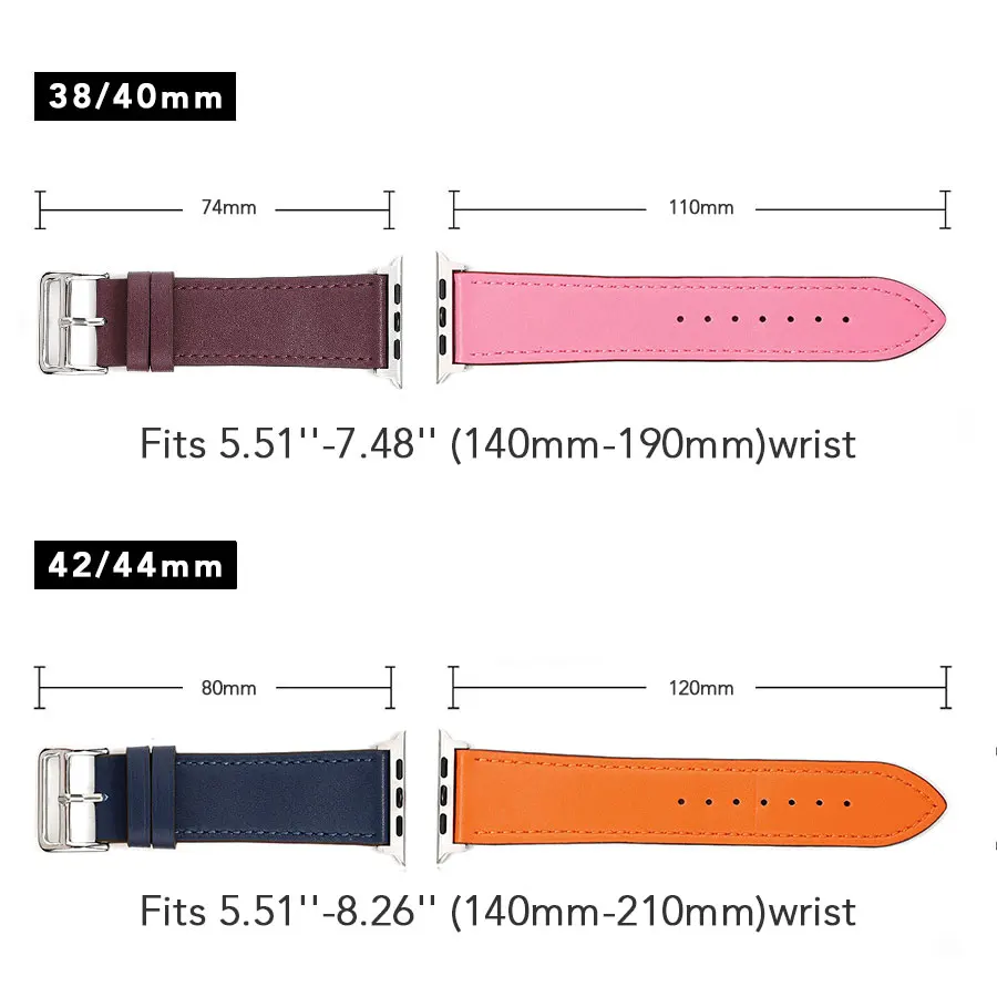 Один тур спортивный ремешок для наручных часов Apple Watch Series 4/3/2/1 Натуральная кожа