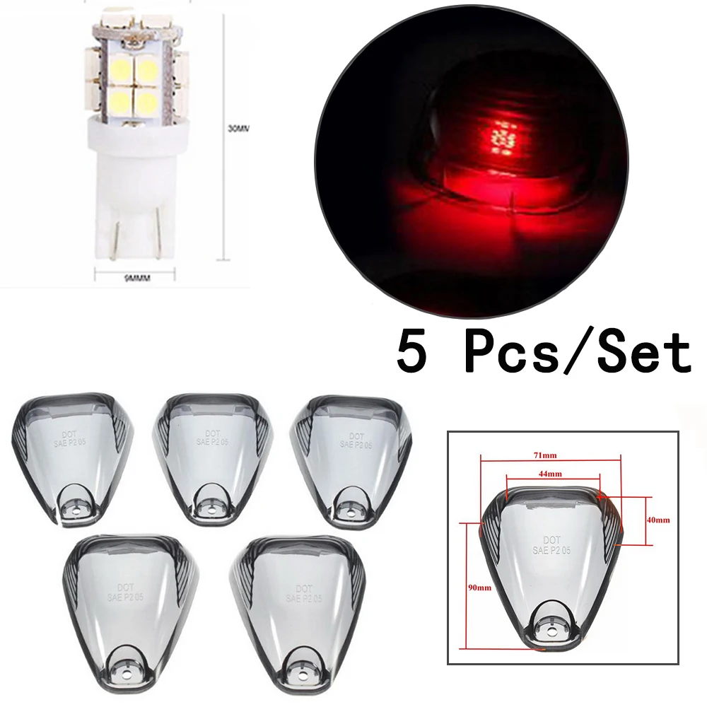 

Car Cab Roof Running Marker Lights Connection Red/Blue/White Light 12V New Smoked Lamp 5pcs/set For Ford F350