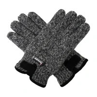 bruceriver mens wool knit gloves with warm thinsulate fleece lining and durable leather palm