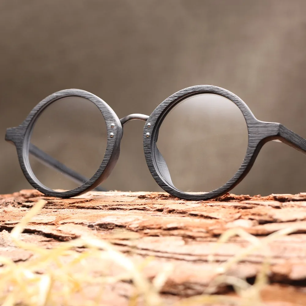 HDCRAFTER деревянные оправы для очков мужчин унисекс круглые прозрачные линзы очки