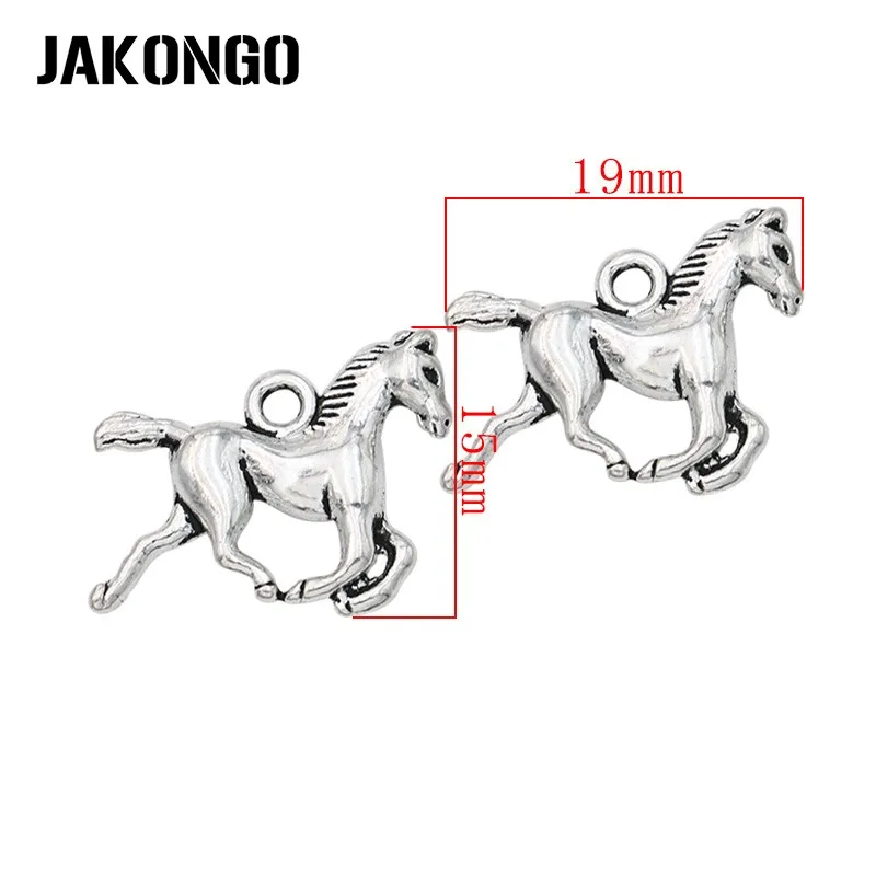 JAKONGO антикварные посеребренные Подвески с лошадью для изготовления ювелирных