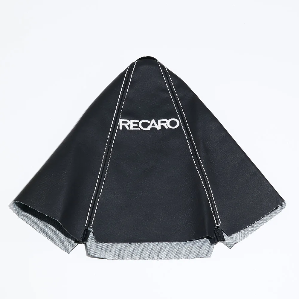 Белый Recaro ПВХ рычаг переключения передач Ручка загрузки крышка рычага переключения воротники с красной строчкой - Название цвета: Белый