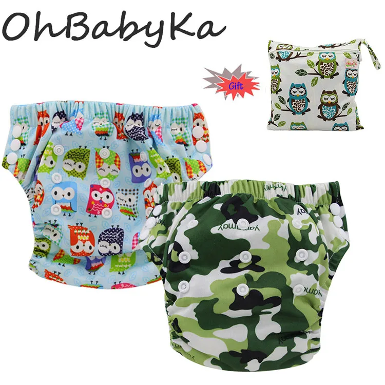 2 шт./упак. Ohbabyka ребяческий впитывающие пеленки для новорожденных девочек/горшок для мальчиков тренировочные брюки Водонепроницаемый детские тканевые подгузники, 1 шт - Цвет: XLK0406