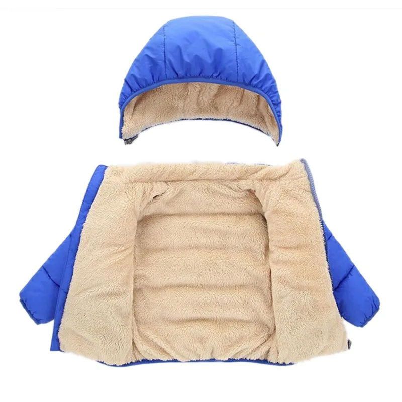 Kids Winter Warm Jacket Children Plus Velvet Cotton Coat Toddler Girls Boys Solid Outerwear Children's Clothing | Детская одежда и