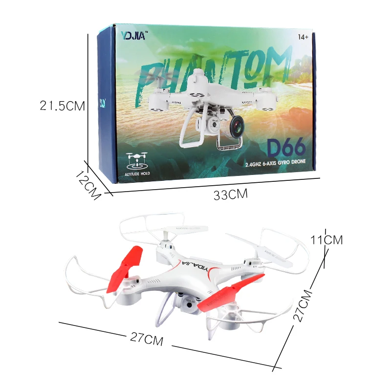 D66 Радиоуправляемый Дрон с WI FI FPV 0.3MP Камера долгое время полета 2 4 г 6 оси вертолет