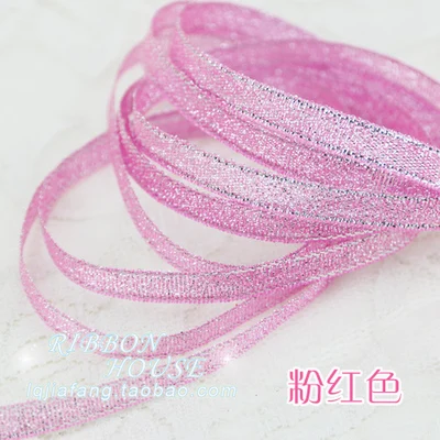 pink 22 м/лот) 1/4 ''(6 мм) коралловый розовый кристалл яркая атласная лента красочные Рождество подарок на день рождения посылка ленты ремесло diy - Цвет: pink