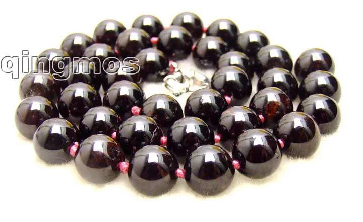 

SALE Big 10-11mm AAA Round High quality natural garnet Beads 18" necklace-nec5541 Wholesale/retail Free shipping