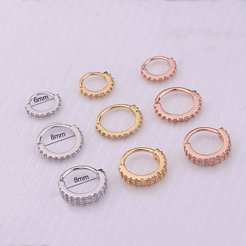 1 шт. серебряный и золотой цвет Cz Нос Обруч спиральный для хряща серьги Daith Snug Rook