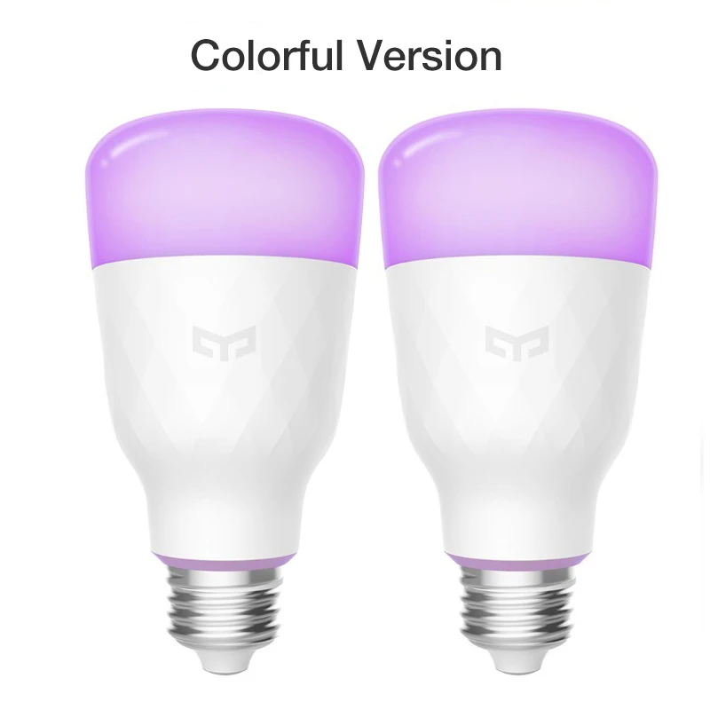 2pcs Color Version Xiao mi jia Yeelight Смарт светодиодный лампы Красочный 800 люмен 10 Вт E27 лимон умная лампа для mi Home приложение(обновленная версия - Цвет: 2pcs Color Version