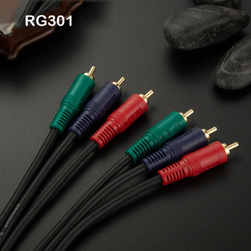 WinAqum позолоченный компонентный RGB Ypbpr HD видео кабель 3 RCA удлинитель адаптер для ТВ - Фото №1