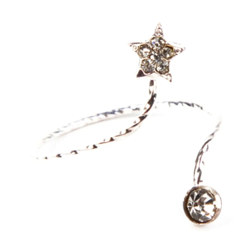 Новое креативное регулируемое женское кольцо AB с милой звездой и круглыми