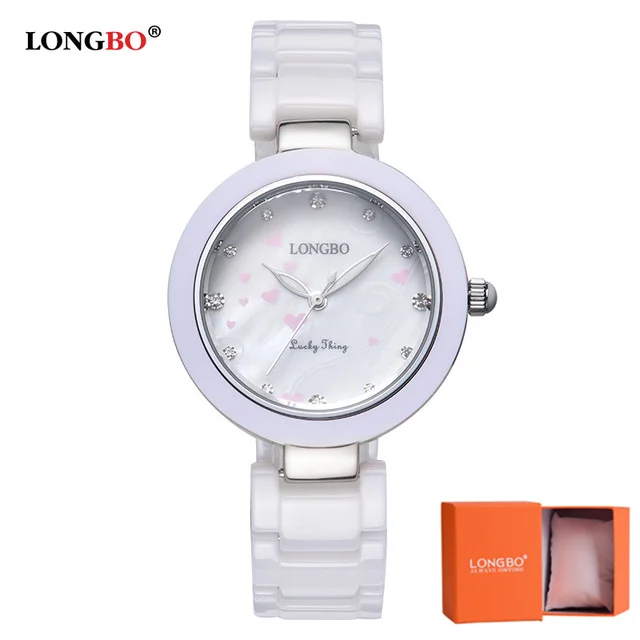 white 2 Женские часы от бренда LONGBO, роскошные модные повседневные уникальные женские наручные часы, керамические Кварцевые водонепроницаемые стильные часы Reloj Mujer - Цвет: white 2