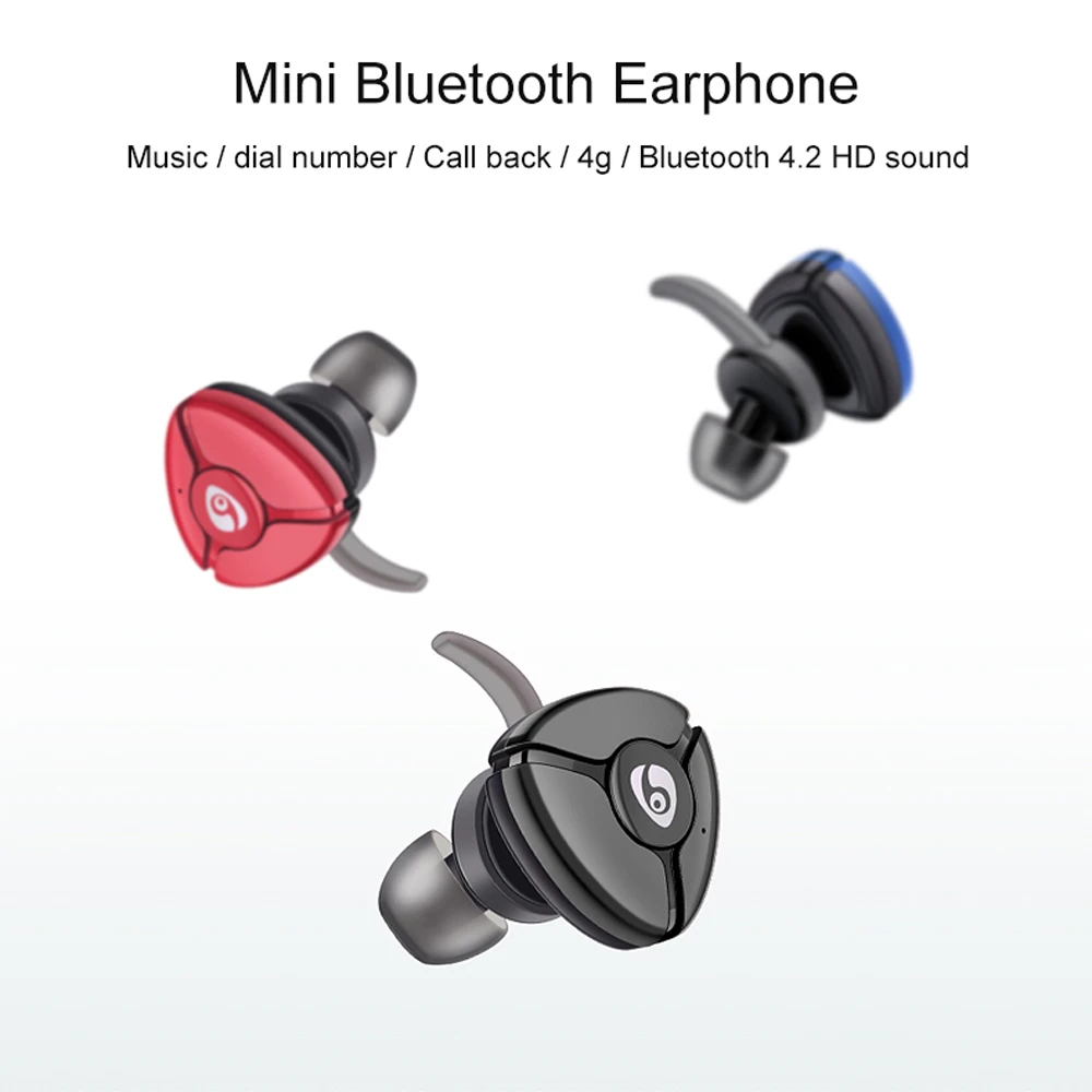 VAORLO Bluetooth гарнитура мини Беспроводные спортивные стерео наушники с шумоподавлением в ухо наушники с микрофоном для телефона Xiaomi