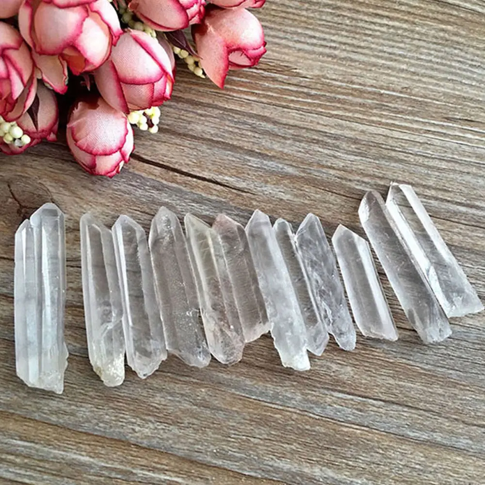 

8Pcs Natural Clear Point Quartz White Crystal Raw Stone Terminated Wand Specimen