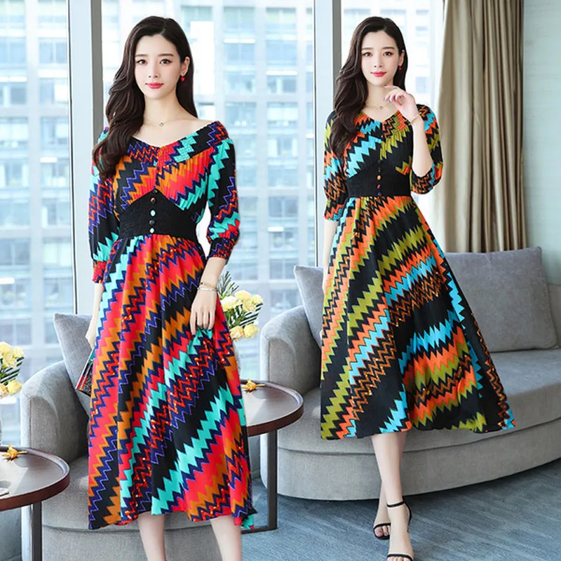 2019 корейский стиль Женская одежда в винтажном стиле пляжные летние миди-платья