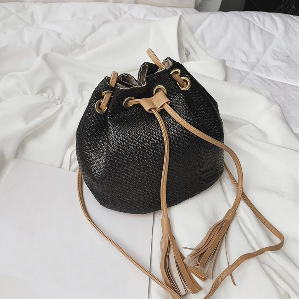 Для женщин сумка модные однотонные цвет плеча Tote Drawstring ведро bolso mujer torebka damska шоппер sac основной femme