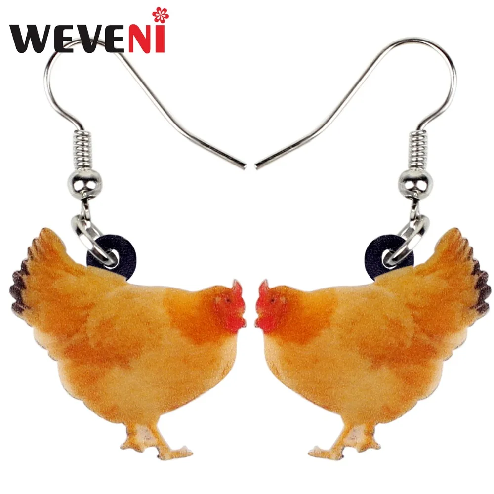 WEVENI акриловые в стиле аниме жирные курицы курица серьги милые длинные висячие