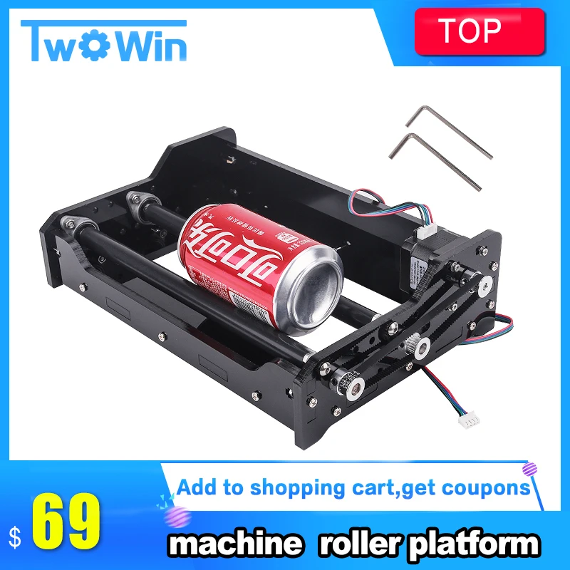 

CNC Laser Engraving Machine Accessories Roller Platform Rotary Table Bamboo Tube Coke Cylinder Dedicated Rolling Shaft