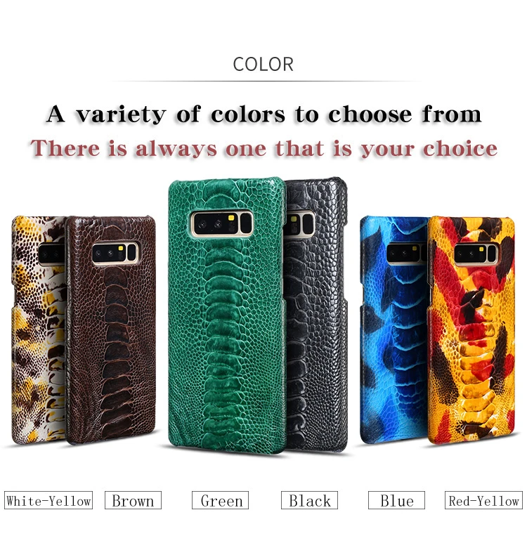 high quality Ostrich foot pattern Back cover Leather case for Samsung Galaxy 8 S8plus S9 S9plus Note 10 note 8 Genuine leather