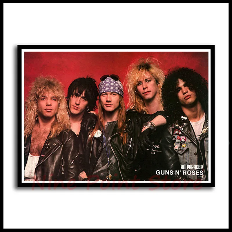 Рок-группа guns N' Roses белая бумага с покрытием плакат рокеры декоративная живопись плакаты настенные стикеры бескаркасные
