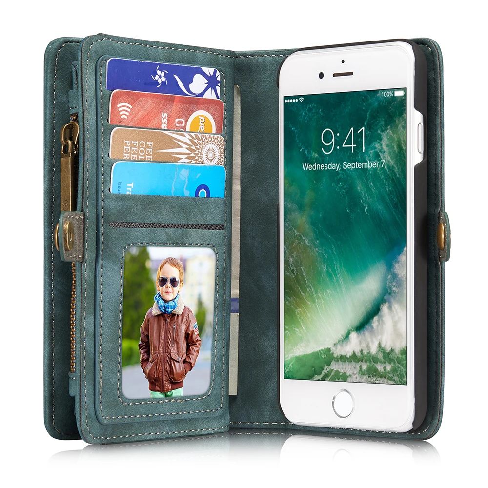 Чехол мне Роскошный кошелек чехол для iPhone 7 чехол из натуральной кожи с откидной крышкой с Capinha Coque Магнитный съемный чехол телефона для iPhone7 чехол