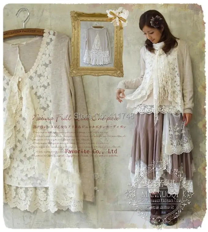 Японская кружевная цветочная куртка в стиле девушки мори накидка милая лолита с