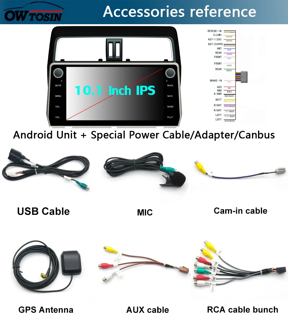 10," ips Android 9,0 8 ядерный 4G+ 64G Автомобильный мультимедийный плеер для Toyota Land Cruiser Prado gps Радио DSP CarPlay Parrot BT