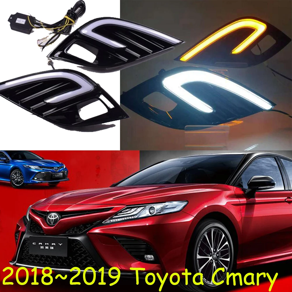 Camry Bumper light car accessories led drl daytime running for fog lamp 2018 2019 with yellow turn signal | Автомобили и