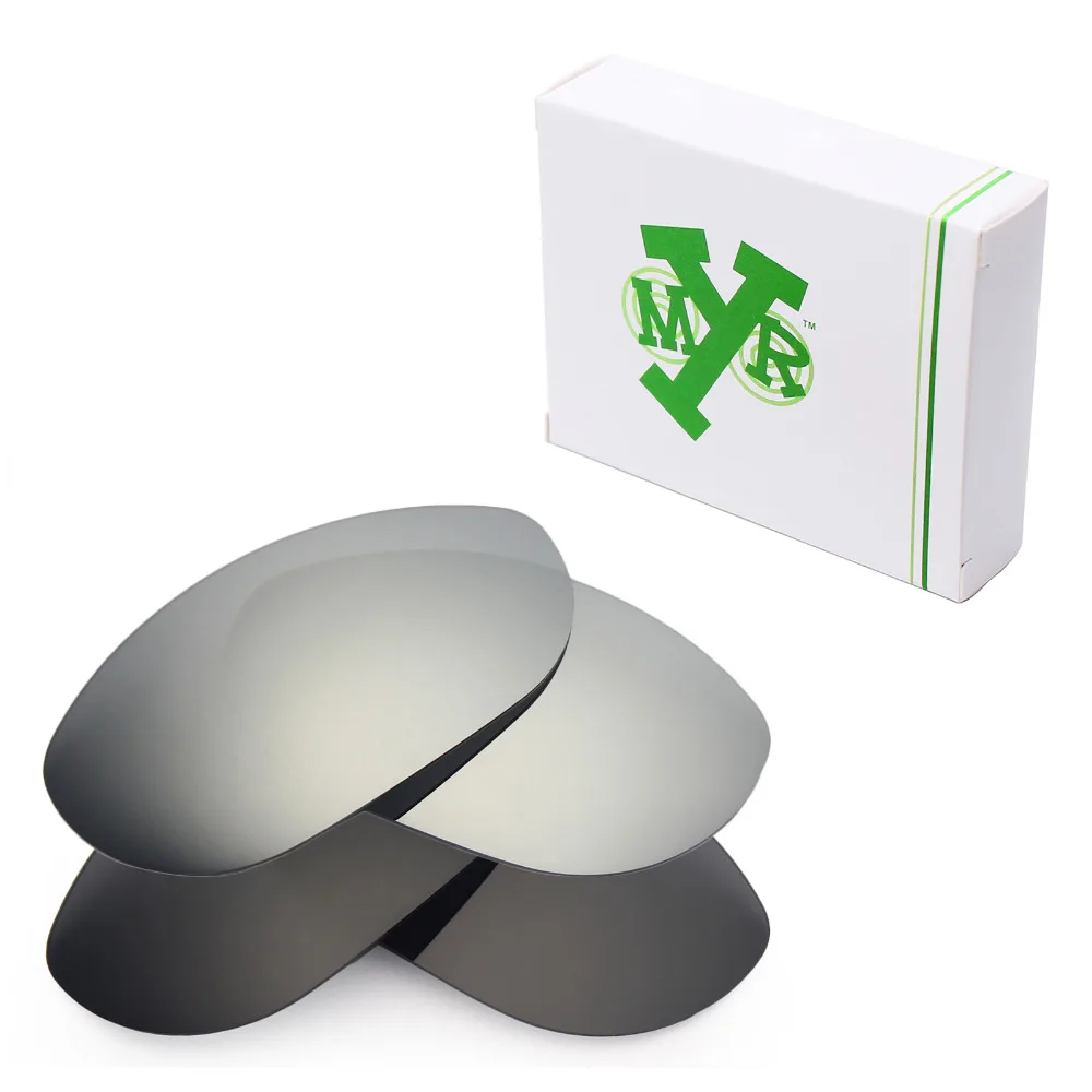 

2 Pairs Mryok POLARIZED Replacement Lenses for Oakley Monster Dog Sunglasses Stealth Black & Silver Titanium