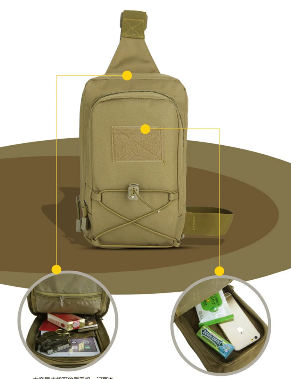

Men Durable Nylon Single Back Pack Cross Body Bag Military Travel Assualt Small Sling Knapsack Shoulder Messenger Chest Bags New