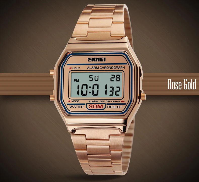 Relogio Feminino SKMEI часы женские модные роскошные часы из розового золота Reloj Mujer водонепроницаемые женские цифровые часы из нержавеющей стали