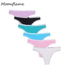 Moonflame 5 шт.лот нижнее белье для женщин 6 цветов хлопок сексуальные стринги трусики M L XL 87289