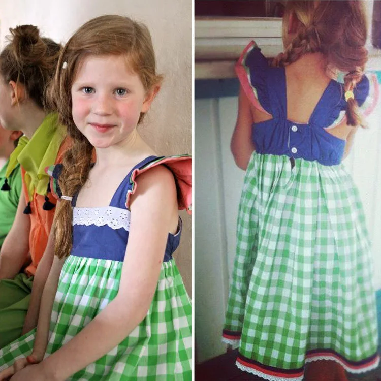 Коллекция 2016 года плиссированное платье в клетку для девочек детские длинные