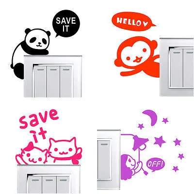 DIY забавные наклейки с милым котом настенные украшение дома спальни и