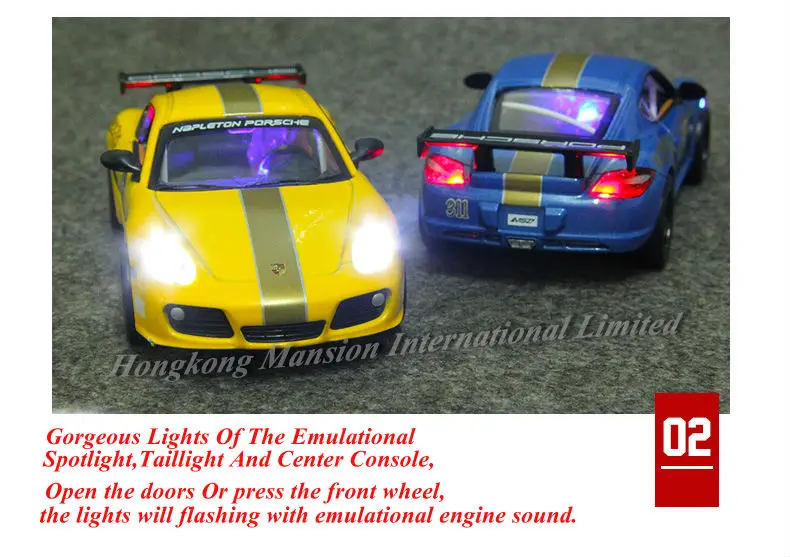 Масштаб 1:32 Роскошная литой гоночный автомобиль из сплава модель для ThePorsche Cayman