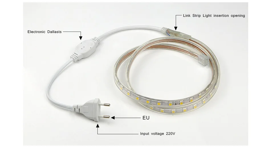 IP67 водостойкая цветная(RGB) светодиодная лента Гибкая лампа 5050SMD AC220 60 светодиодов/m ЕС Питание на открытом воздухе лента, украшение для сада и дома светильник