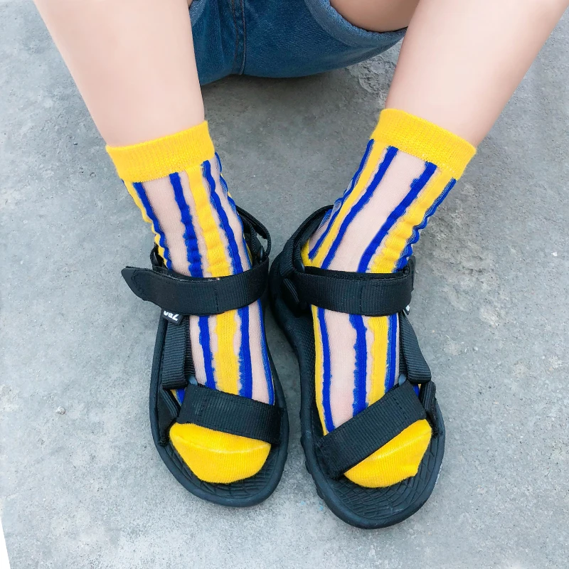 Хит продаж! Модные летние носки в полоску для маленьких девочек тонкие мальчиков