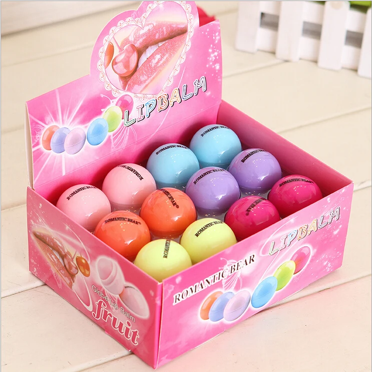 

24pcs Ball Lip Balm Makeup Baby Lips Balm A Levre Cute Fruity Flavor Libalm Natural Plant Nutritious Lips Care