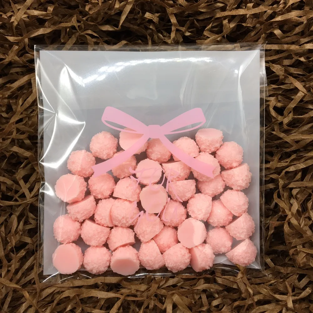 100 шт розовый бант подарочная упаковка Opp мешок самоклеющиеся сумки конфеты