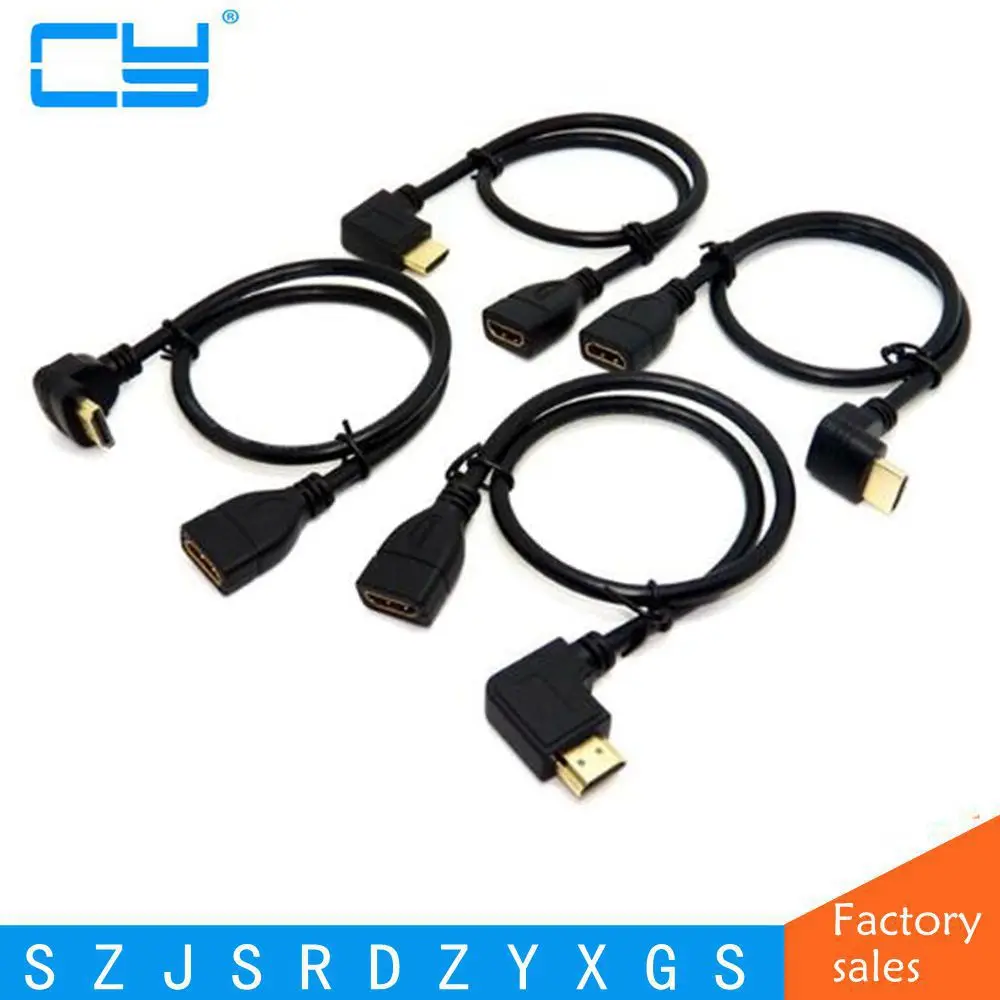 Высокоскоростной 90 градусов вверх и вниз влево вправо Угловой HDMI совместимый