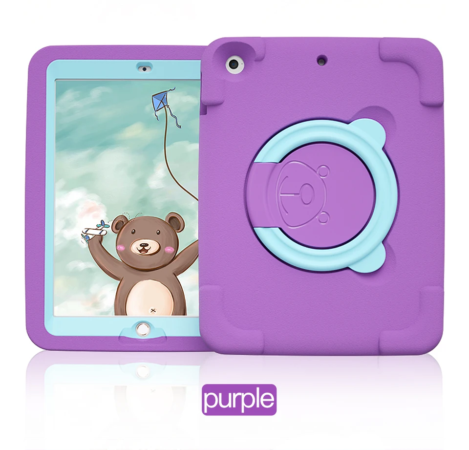 PZOZ Mooie veilige hoes voor iPad Air 2 Pro 9.7 inch Mini 1 2 3 4 5 Houder EVA hoes Druppelbestendig Schokbestendig Kinderen Zacht Niet-toxisch Kindercasus Stentkoffer Vouw Folio Koffer Beschermend omhulsel