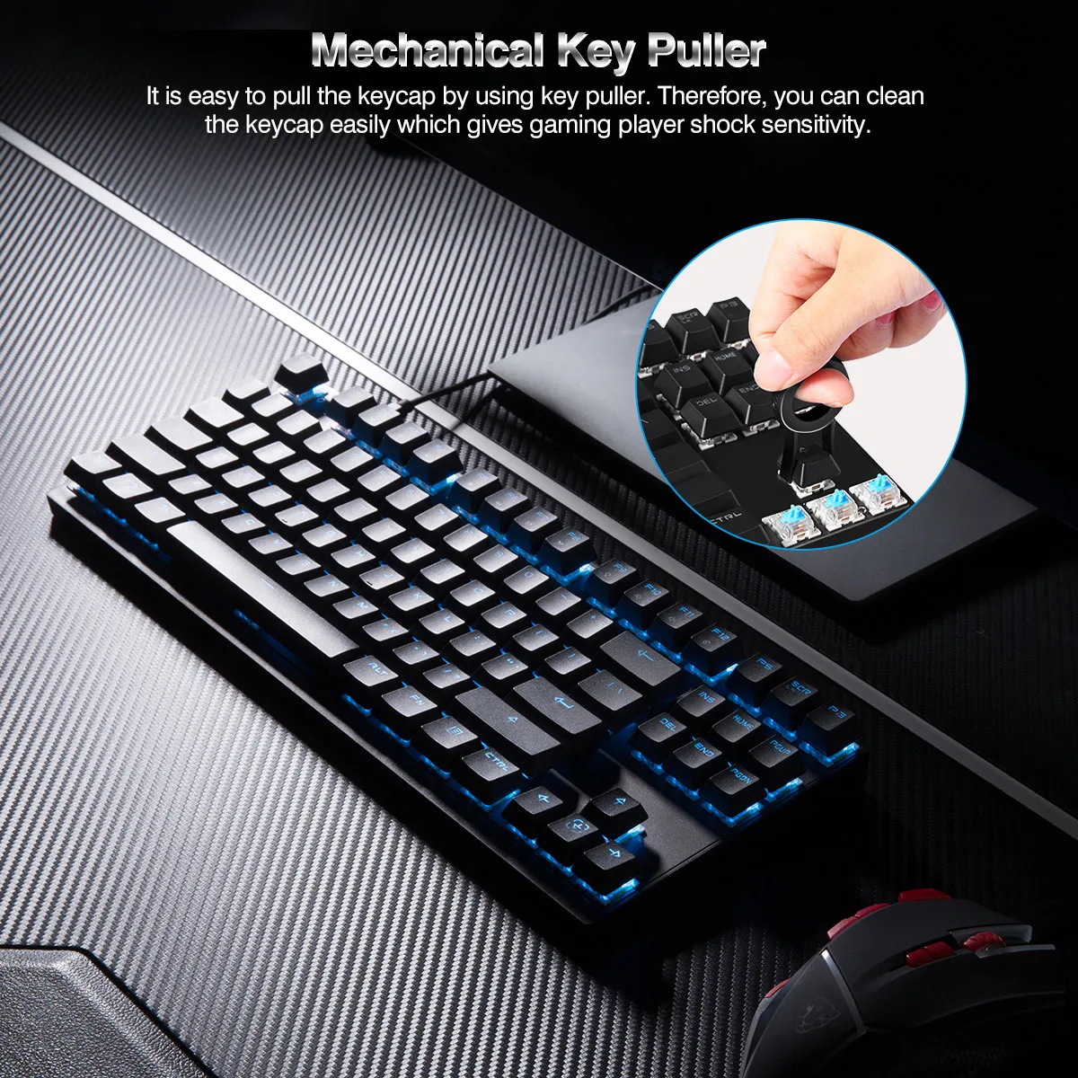 Motospeed GK82 тип-c игровая/Офисная Клавиатура красный переключатель 2,4G Беспроводная/Проводная Механическая клавиатура перезаряжаемая 87 ключ