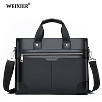 weixier men pu leather shoulder fashion business bags handbags black bag men for document leather laptop briefcases bag