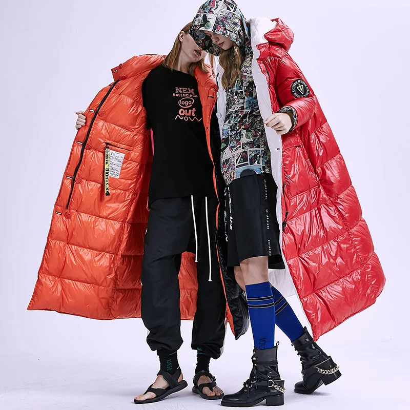 2018 Новый женский зимний пуховик Верхняя теплая свободная Двусторонняя одежда