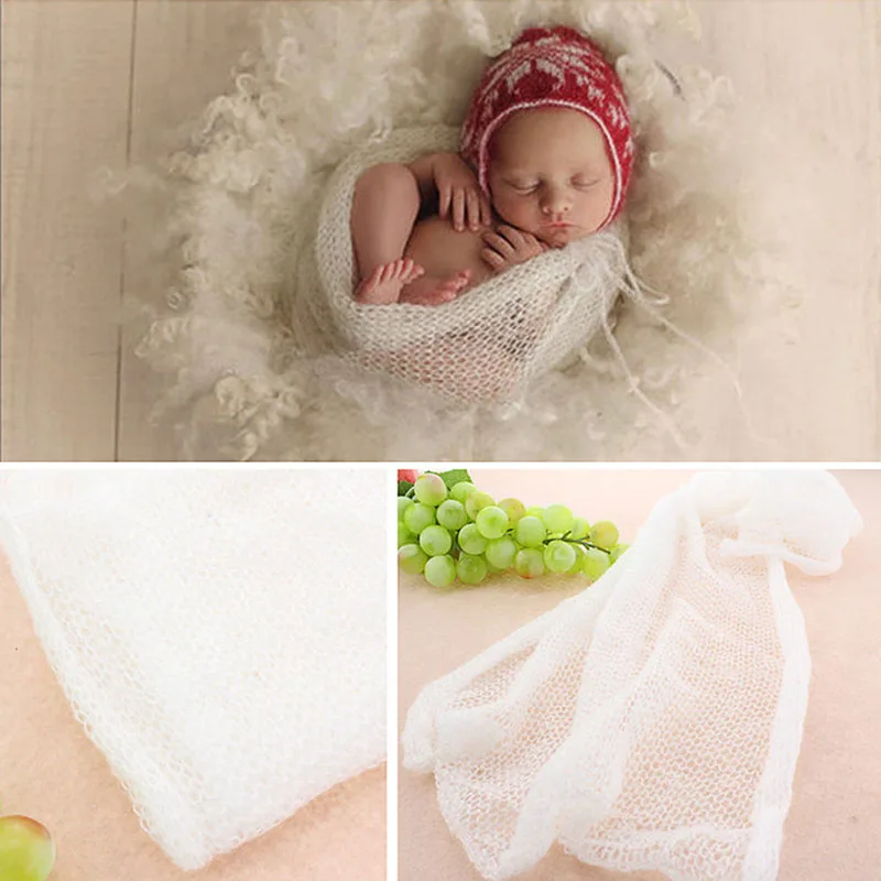 

2020 New Baby Newborn Infant Soft Crochet Knit Mohair Wrap Cloth Photography Photo Prop