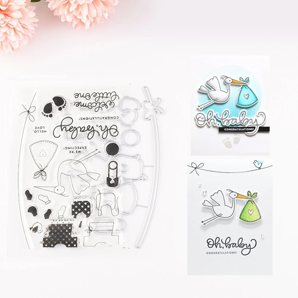 Милые птицы Baby Shower металлические украшения для одежды резки штампы Силиконовая
