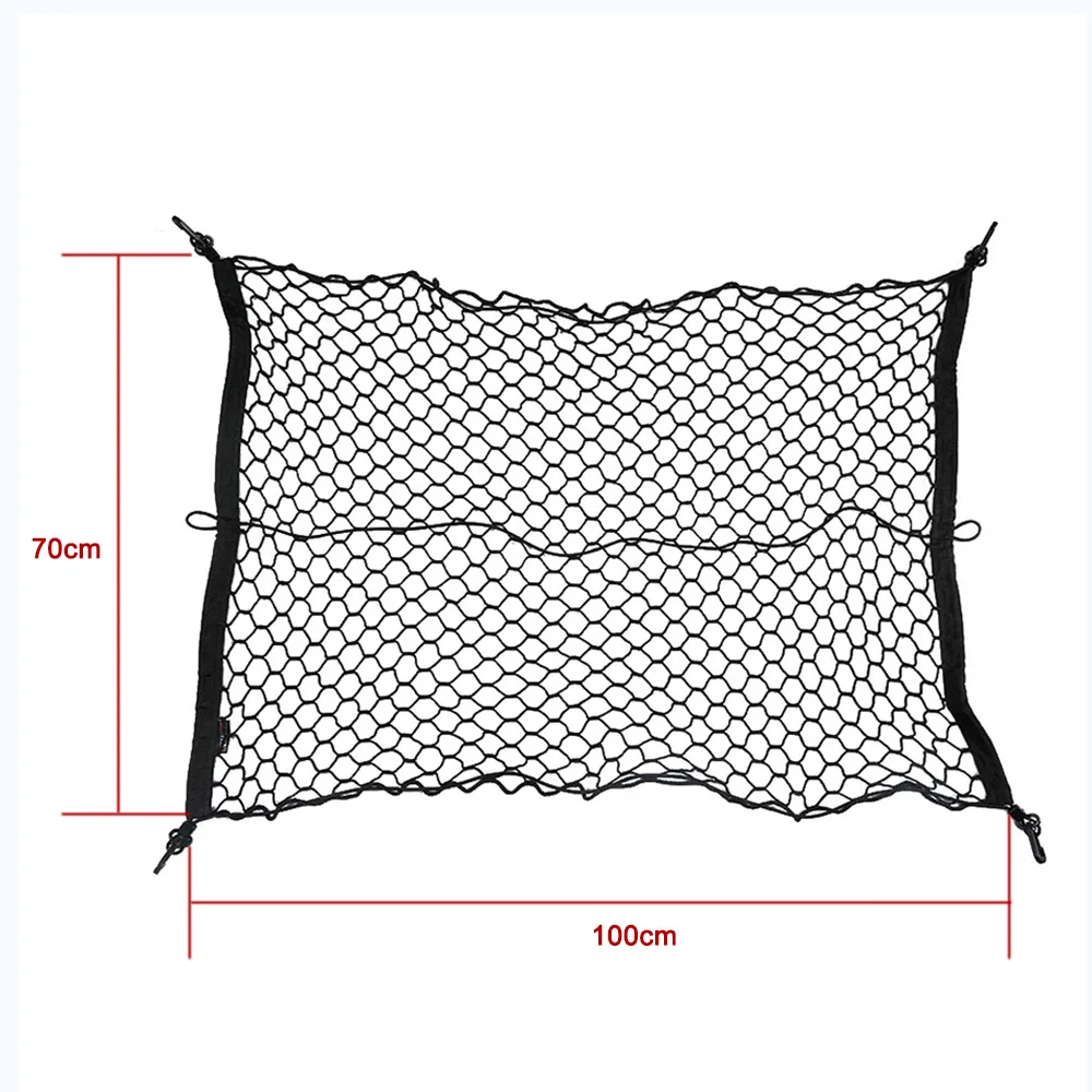 

2pcs Heavy Duty Cargo Net Stretchable, Universal Adjustable Elastic Truck Net with Hooks, Storage Mesh Organizer Bungee for Car,