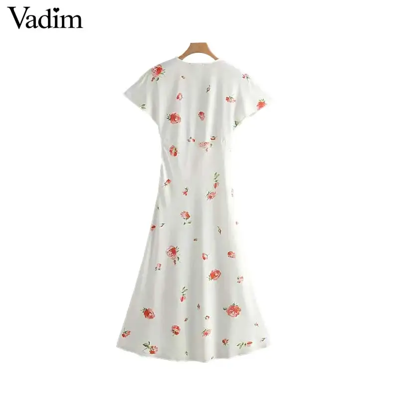 Вадим Красивые Женские V шеи цветочный принт плиссированные длинное платье