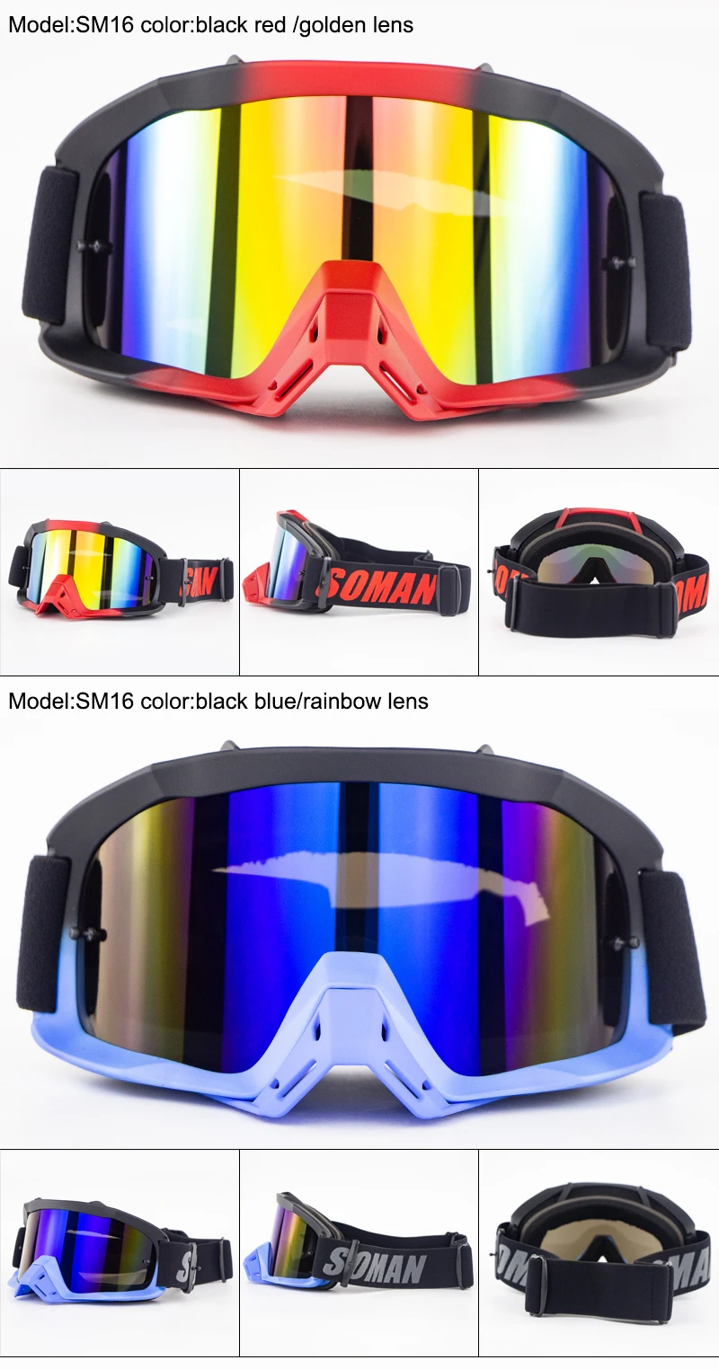 SOMAN SM16 Новые Дорожные очки для мотокросса, очки для квадроцикла, велосипедные очки для мотокросса, Gafas